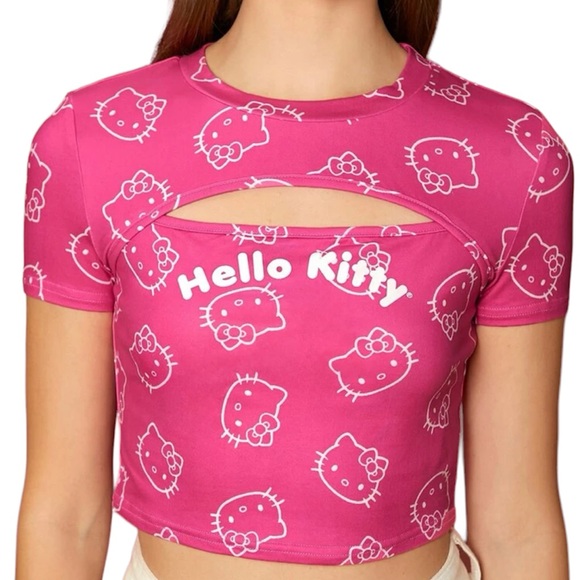 HELLO KITTY CROP TOP T-SHIRT - Picture 2 of 11